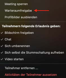 Zoom Bild 7: Einstellung Warteraum